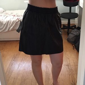 Black Leather Skirt w/ POCKETS